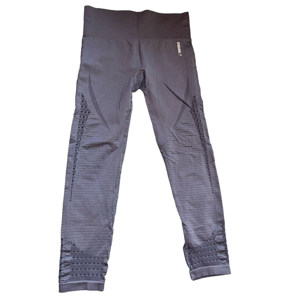 Gymshark Energy Seamless Leggings M Perforated‎ High Rise 7/8 Length Purple